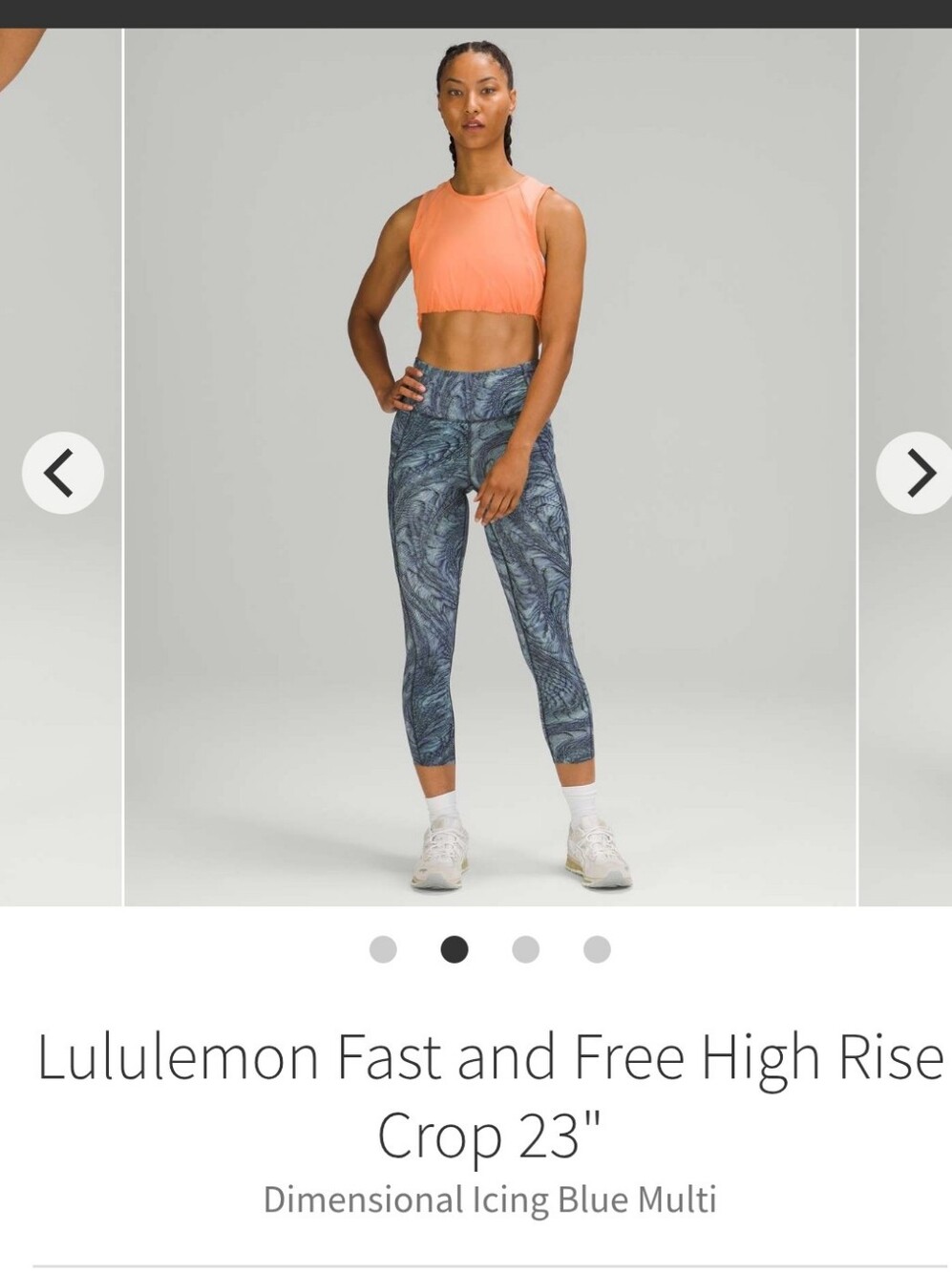 Lululemon Fast and Free High Rise Crop 23" Sz 6 Dimensional Icing Blue Multi